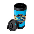 17 oz. Perka Insulated Mug w/ Flip Up Lid & Full Color Sleeve